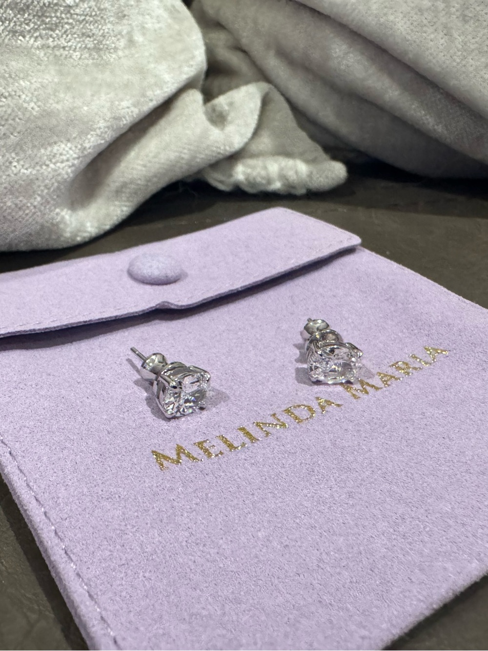 Melinda Maria Silver Hello Gorgeous Stud Earrings